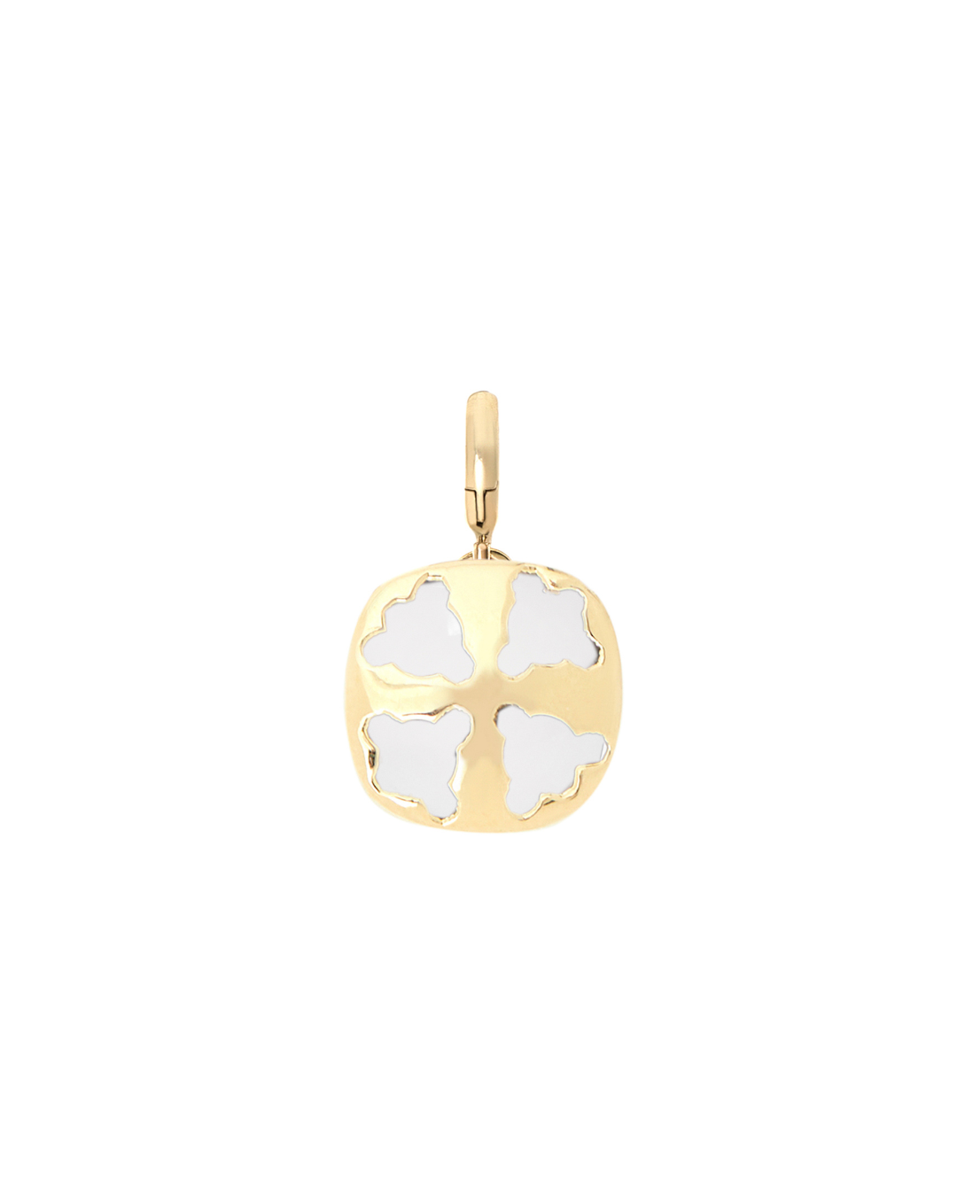 Jelly White Charm | Chalcedony Gold Stone Pendant | juliettedujacob