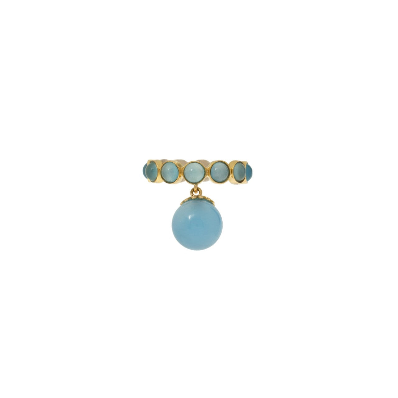 Blue Chalcedony Ring | Blue Hanging Ring | juliettedujacob