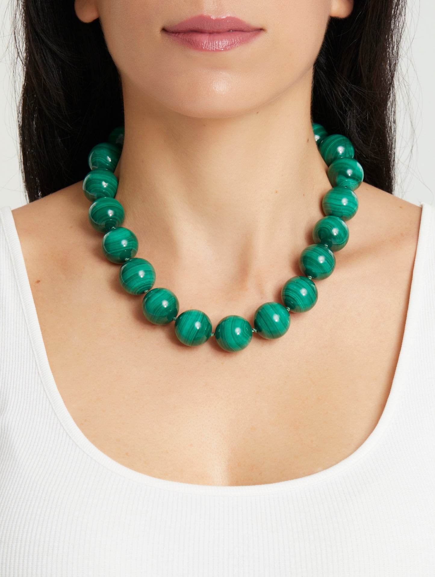 Malachite Clasp Necklace | Secure Clasp Stone Carat | juliettedujacob