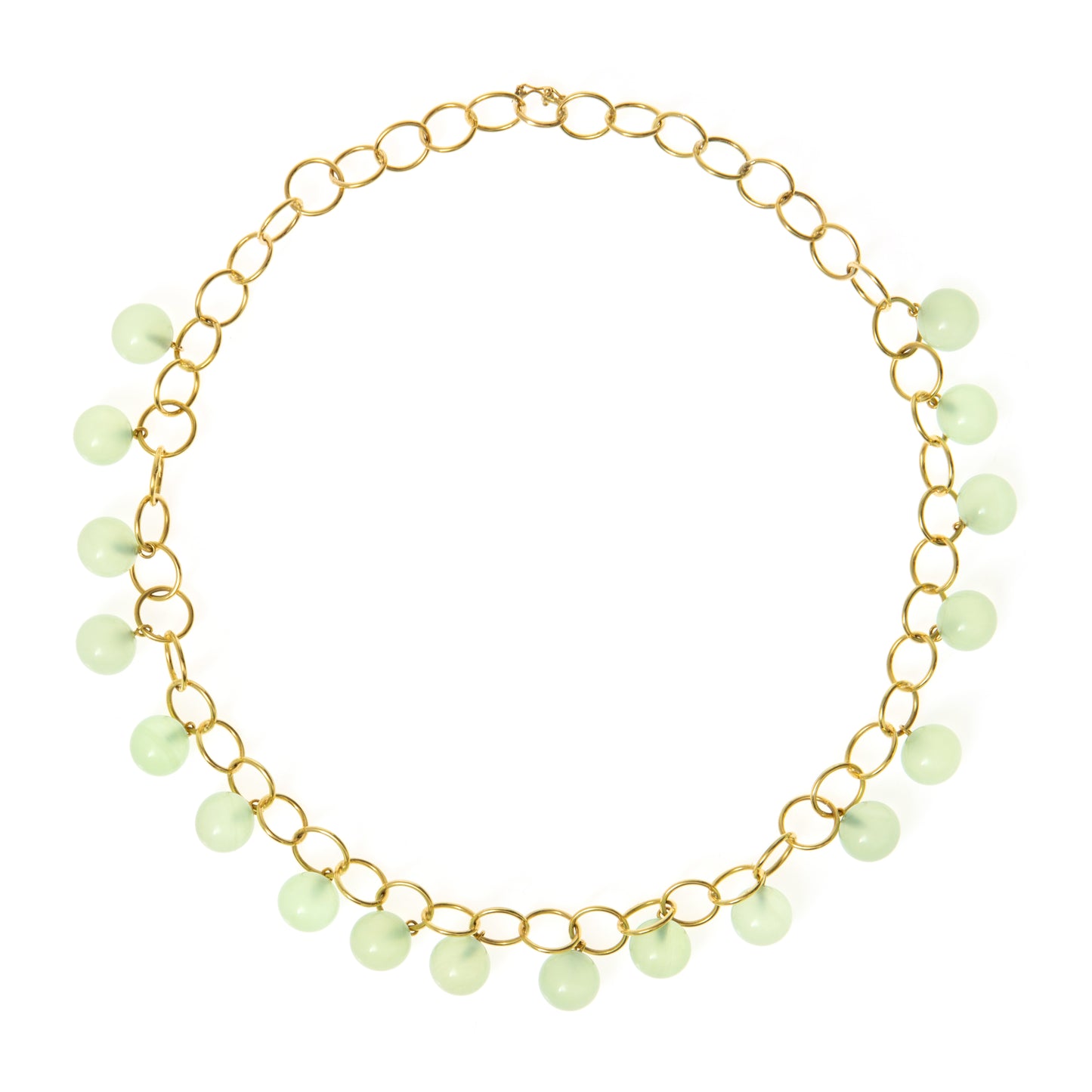 Spheres Chain Necklace | Green Chain Necklace | juliettedujacob