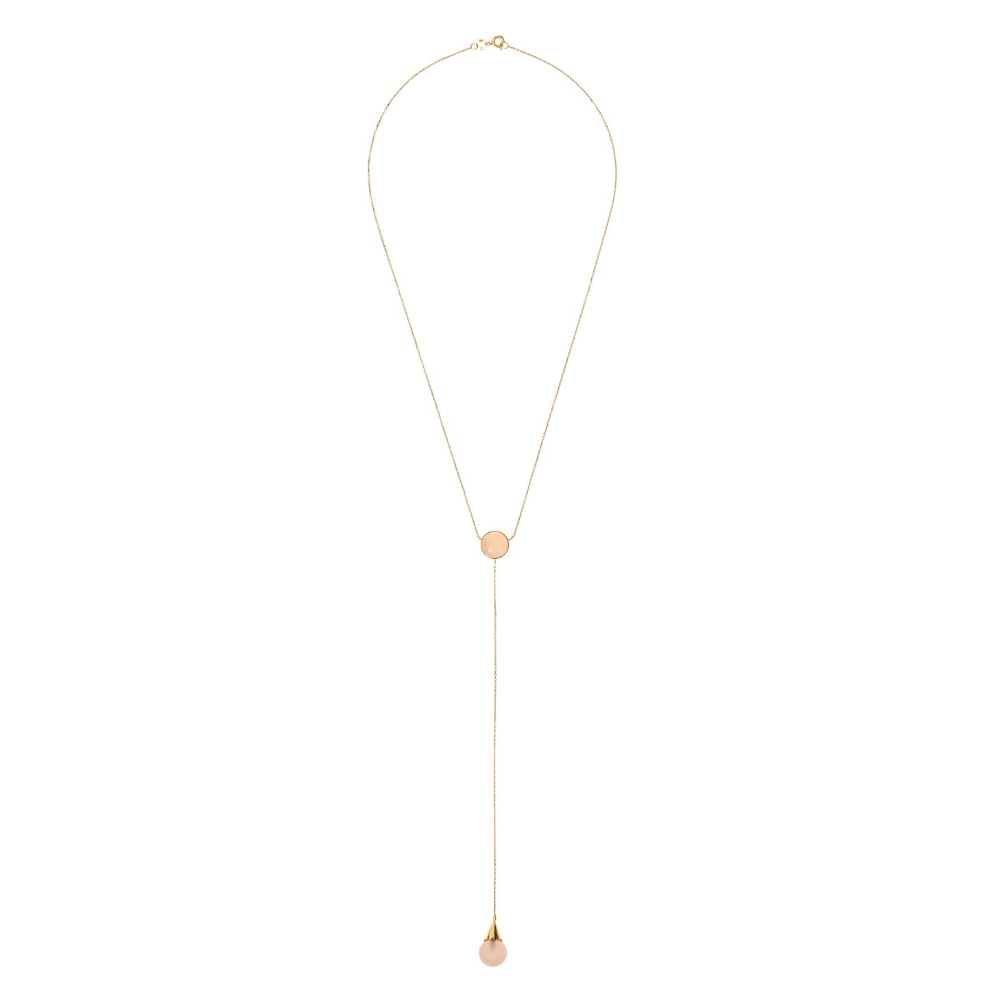 Rose Lariat Necklace | Rose Chalcedony Necklace | juliettedujacob