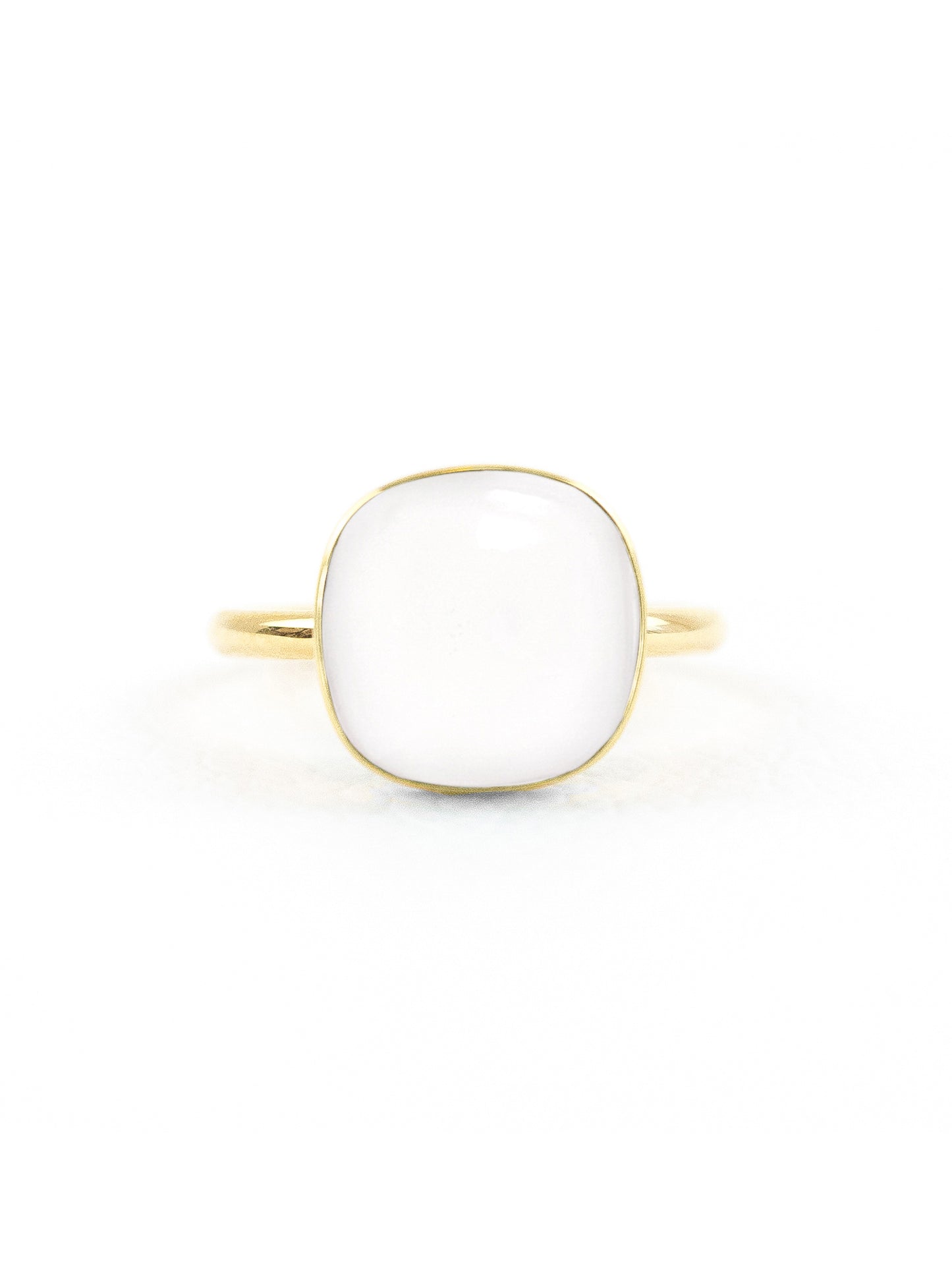 18K Jelly Chalcedony Ring | White Chalcedony Ring | juliettedujacob