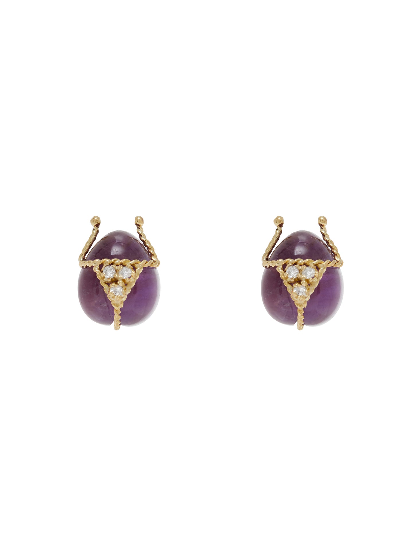 Ladybug Amethyst Earring