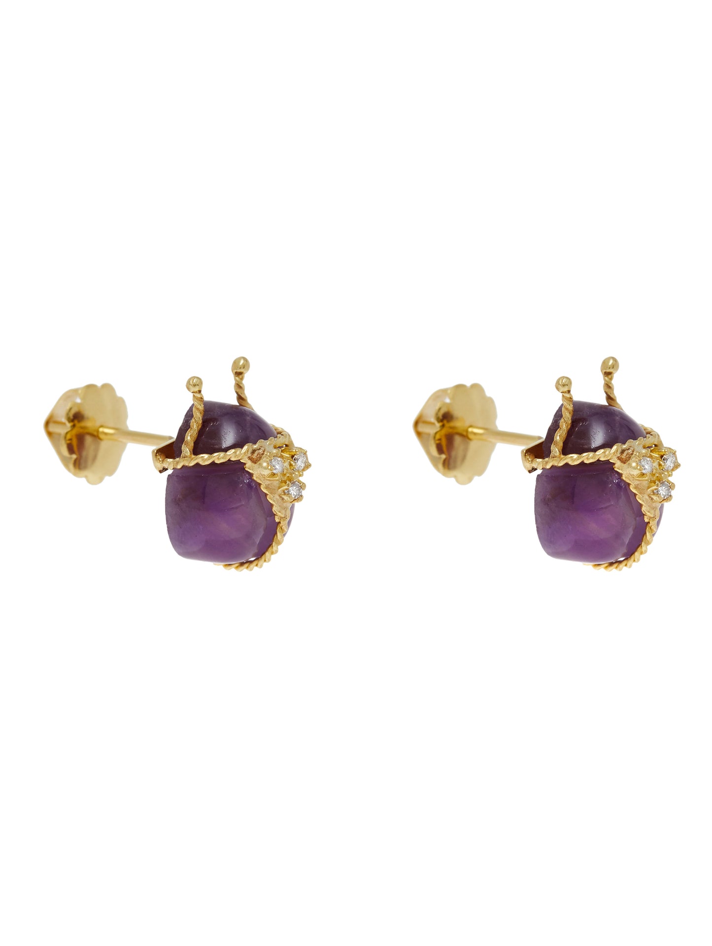 Ladybug Amethyst Earring