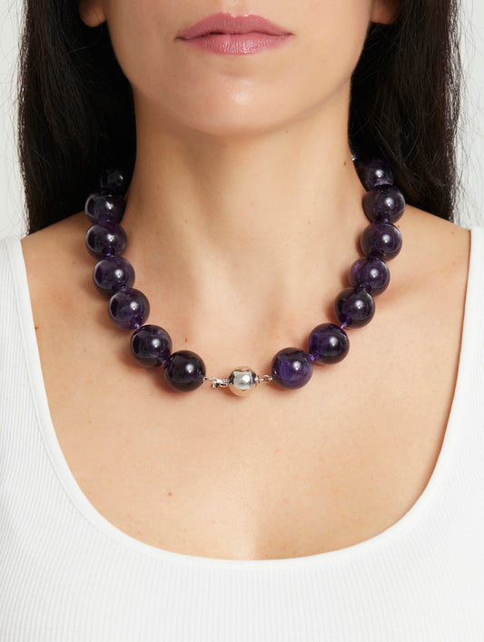 Amethyst White Necklace | Amethyst Pendent | juliettedujacob