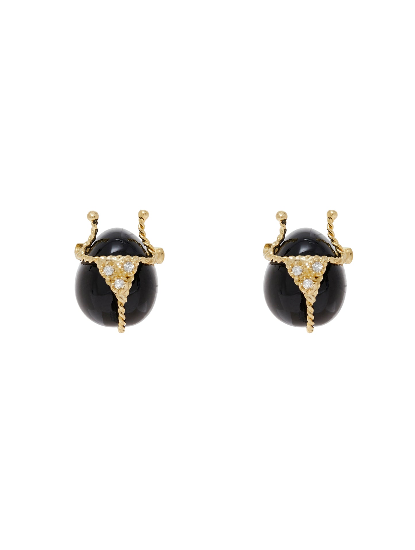 Ladybug Black Agate Earring