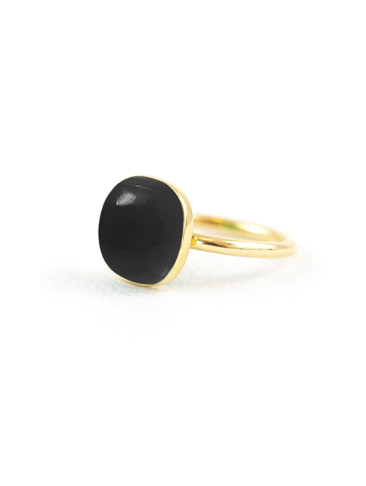 Jelly Black, Onyx Ring | Black Chalcedony Ring | juliettedujacob