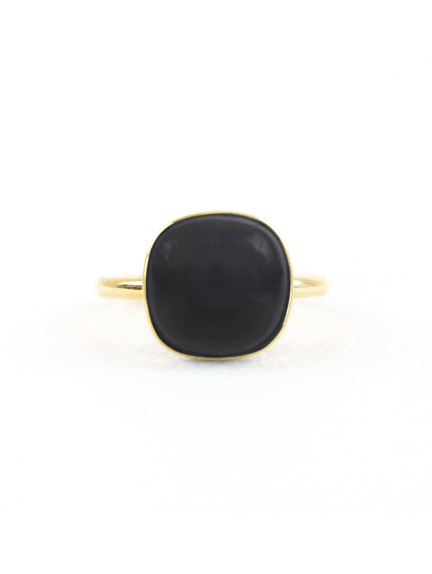 Jelly Black Chalcedony Ring