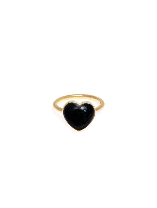 Black Heart Ring | Yellow Gold Stone Carat | juliettedujacob