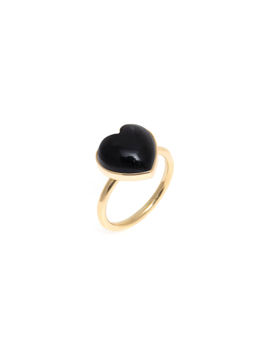 Black Heart Ring | Yellow Gold Stone Carat | juliettedujacob