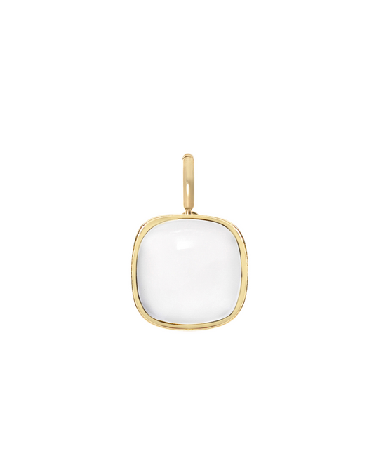 Jelly White Charm | Chalcedony Gold Stone Pendant | juliettedujacob