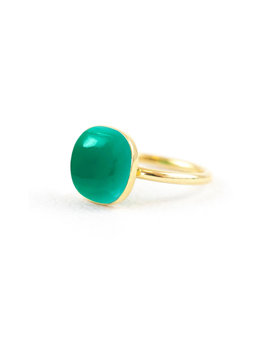 Jelly Onyx Chalcedony Ring | Green Chalcedony Ring | juliettedujacob