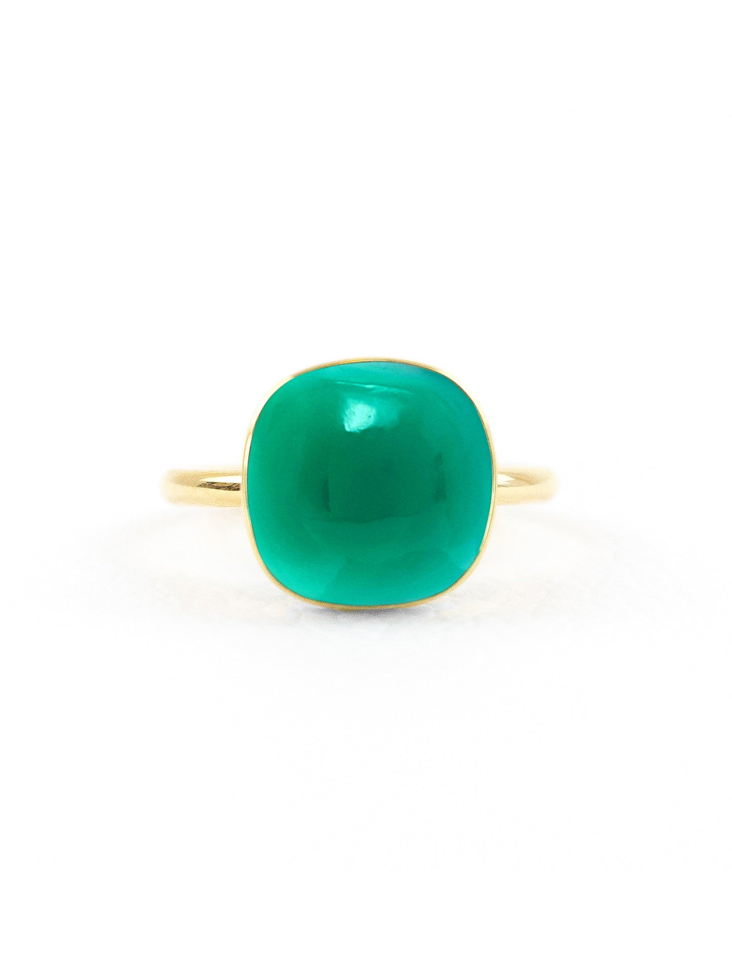 Jelly Green Chalcedony Ring