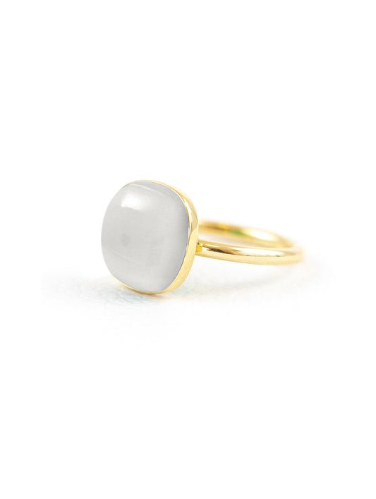 Jelly Grey Ring | Yellow Chalcedony Ring | juliettedujacob