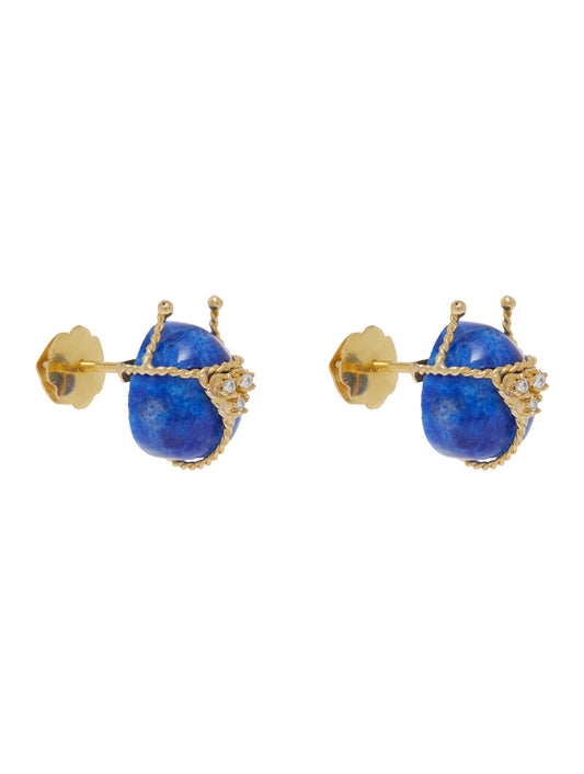 Ladybug Lapis Lazuli Earring