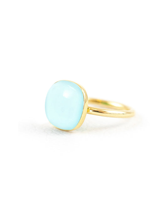 Jelly Aqua Chalcedony Ring | Handmade Chalcedony Ring | juliettedujacob