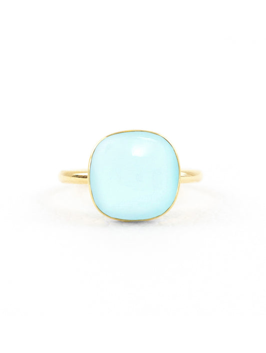 Jelly Aqua Chalcedony Ring | Handmade Chalcedony Ring | juliettedujacob