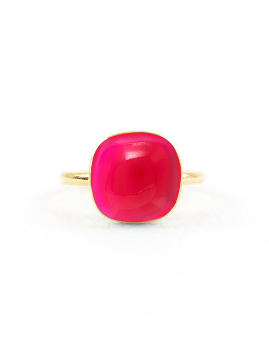 Jelly Pink Chalcedony Ring | Unisex Chalcedony Ring | juliettedujacob