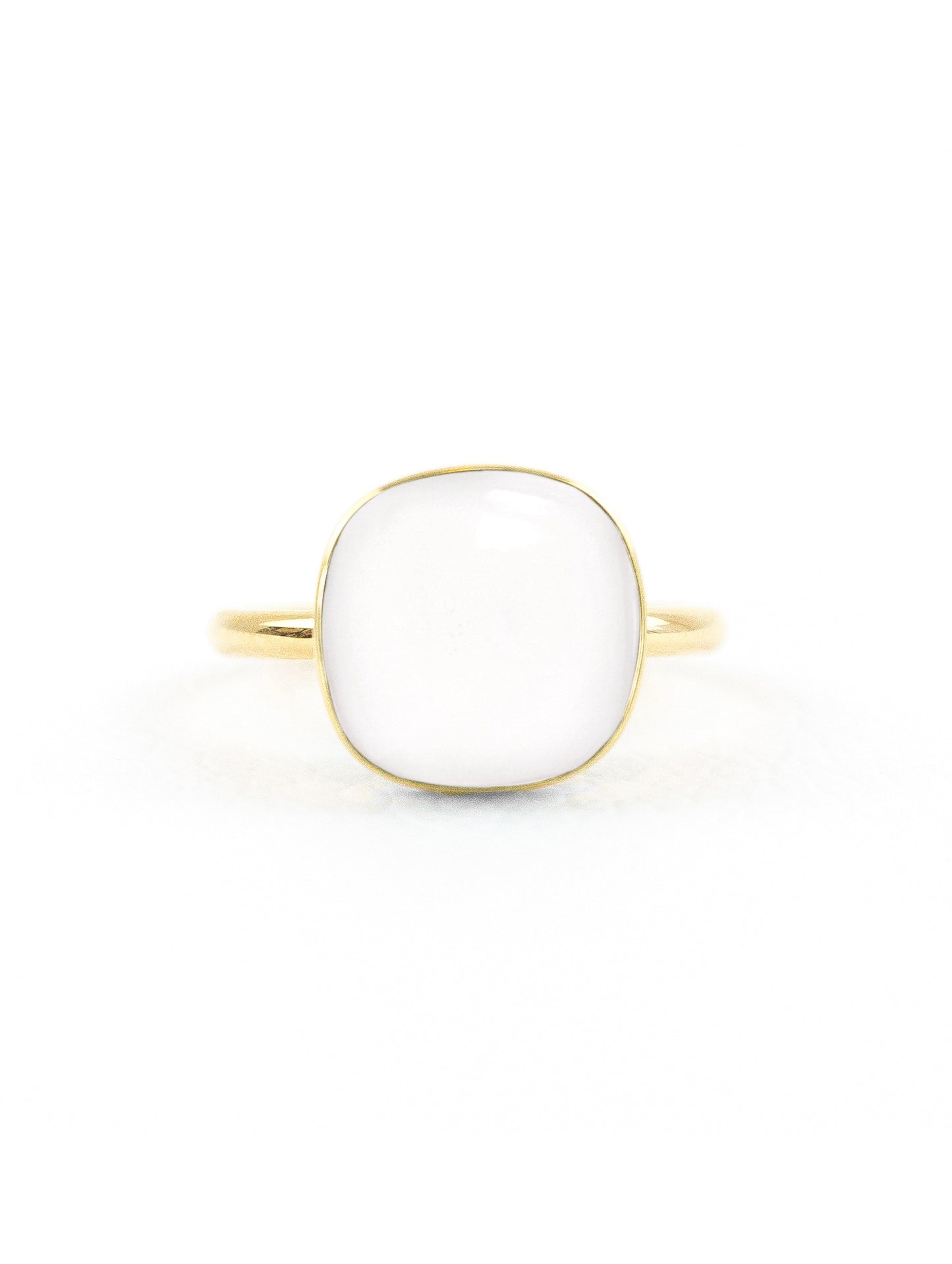 Jelly White Chalcedony Ring