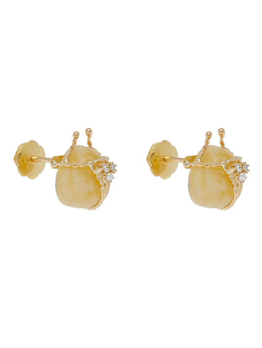 Ladybug Yellow Opal Earring