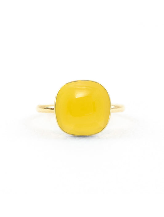 Jelly Handmade Ring | Yellow Chalcedony Ring | juliettedujacob